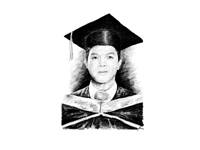 Bachelor bachelor college digital art graduation illustration pencil art portrait sketch
