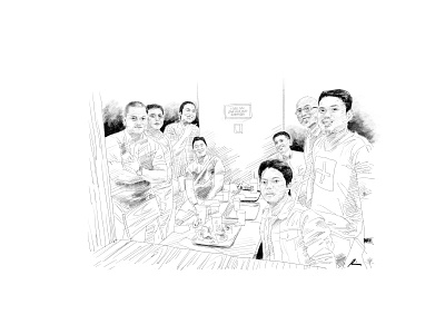 Friends digital art fellowship friends illustration pencil art portrait sketch