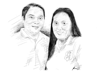 Couple anniversary couple digital art illustration pencil art portrait sketch