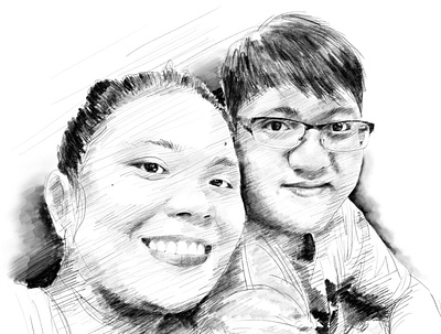 Couple couple digital art illustration pencil art people portrait sketch