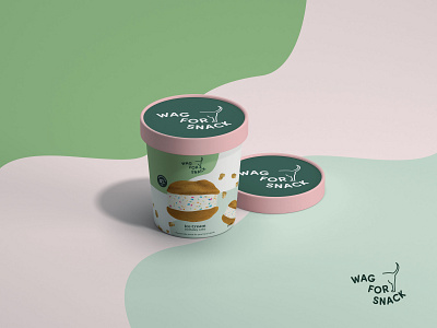 Wag For Snack - Birthday Cake Ice Cream brand identity branding concept dog food dog treats dogs graphic design icecream illustration package product packaging sweets visual identity design