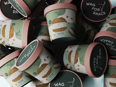 Wag For Snack Ice Cream Packaging brand identity branding branding concept design graphic design graphicdesign illustration illustrations logo visual identity design