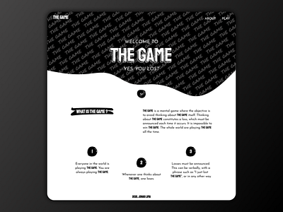 THE GAME • Landing Page