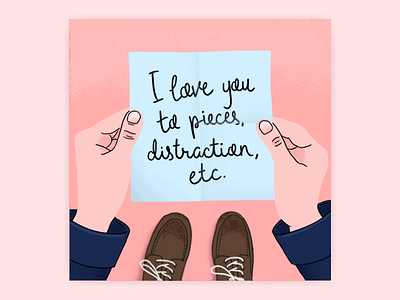 To pieces, distraction, etc. digital drawing illustration valentines
