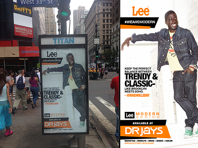 Lee x Dr Jays CAMPAIGN ad kiosk printed