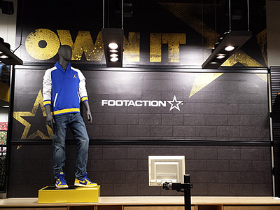 Foot Action In-Store Pannels branding installation