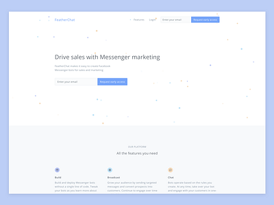 FeatherChat Landing Page app landing marketing messenger ui ux web