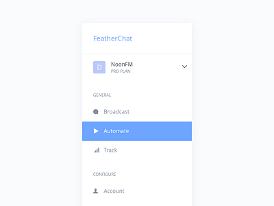 FeatherChat Sidebar app messenger sidebar ui ux web