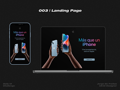 Day 003 | Landing Page | 100 days UI challenge app apple daily ui design desktop experience interface iphone mobile ui ui design ux design
