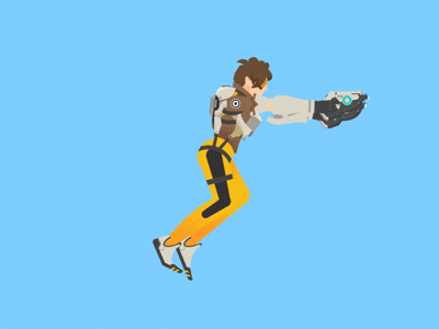 Tracer blizzard gaming girl loop overwatch run cycle sprint tracer