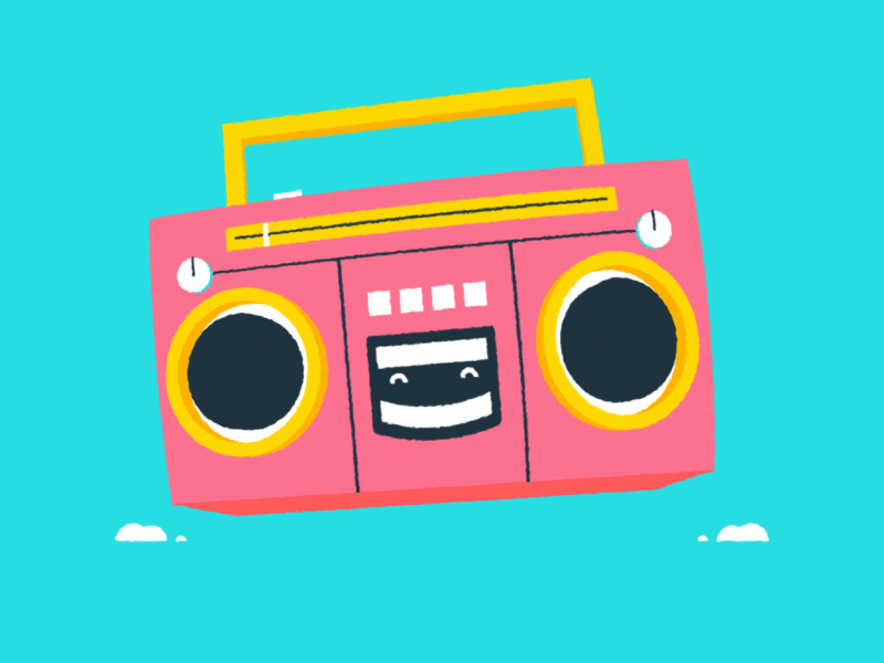 Boombox boombox happy loop pink radio speaker stereo