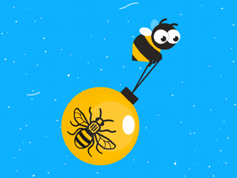Bee with a Bauble! bee bumble christmas flying loop manchester worker bee