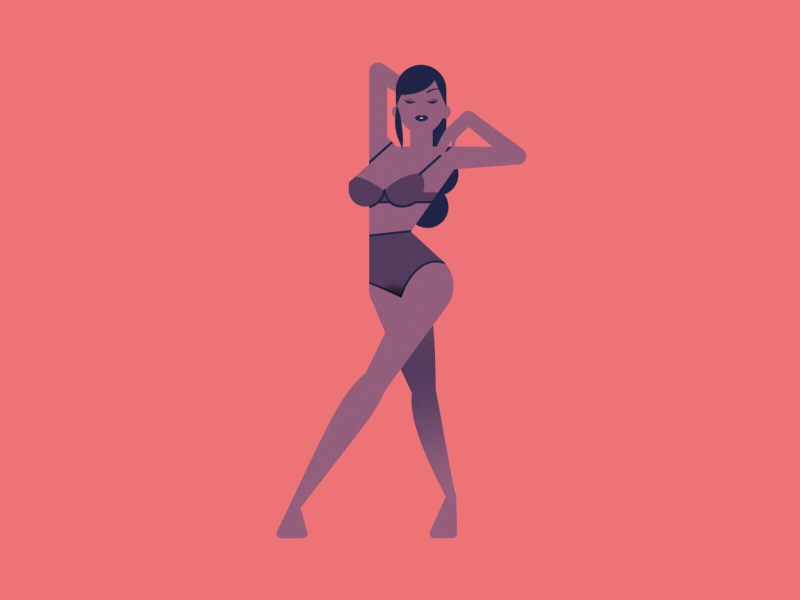 Lingerie Part 3 Animated colors cycle fashion finger girl lingerie minimal nude point sexy walk woman