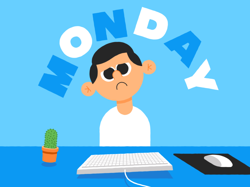 Blue Monday bored cactus desk job keyboard monday mouse office sad work