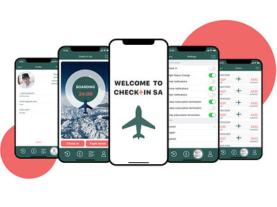 Check-in SA app app check in design green ui ux