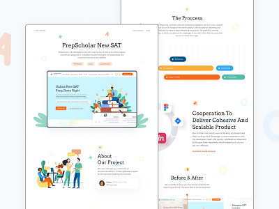 Web Platform | PrepScholar New SAT branding education illustration learning ui uiux ux webdesign website