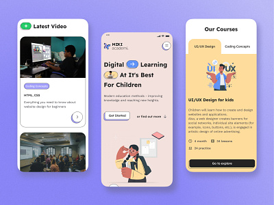 Online education - Web design branding courses design education illustration learning mobile mobile app online school u ui uiux ux web design webdesign