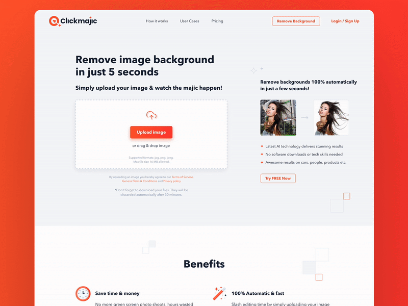 Removing Background - Web service branding design landing landing page logo motion design motion graphics remove remove background removebg removing background ui uiux ux webdesign