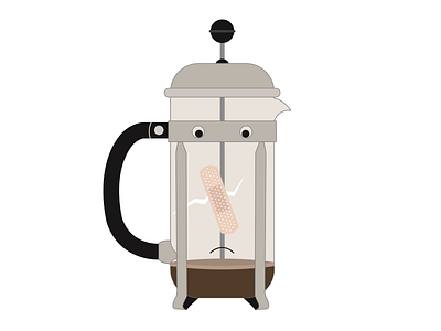 Frenchpress coffee illustration