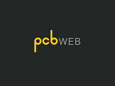 PCBWeb logo on black black branding electronics identity pcb yellow