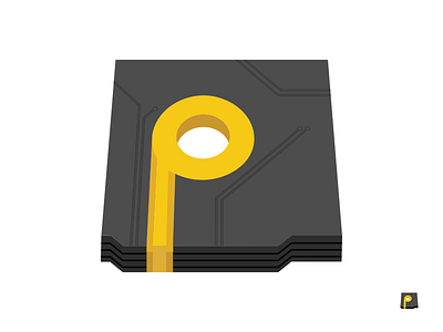 PCBWeb App Icon black branding electronics identity pcb yellow