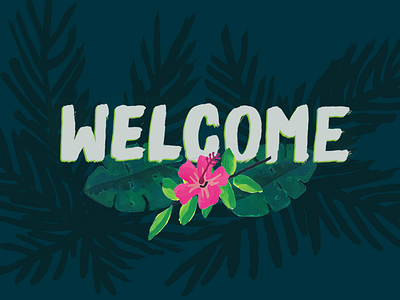 Welcome brush lettering illustration typography