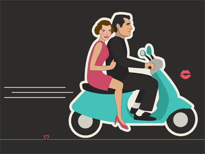 Scoot illustration infographic love scooter valentine valentines day