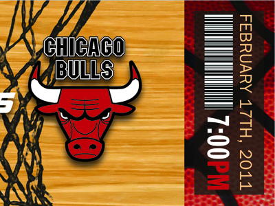 Chicago Bulls Ticket by Andrea Lind on Dribbble