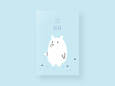 Ice bear animal art cartoon colorful ice bear life poster wild wildlife