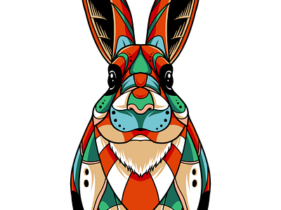 Tribal Bun design illustrations rabbit tribal vector