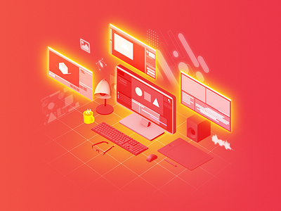 Isometric illustration animation branding design illustration isometric art logo