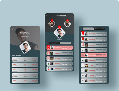 Leader Board App Concept design design app designer looking for job ui ui design uidesign uiux ux design uxdesign