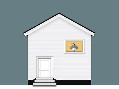 Cat in Home waiting for his owner design designer illustration looking for job ui ui design ux design uxdesign