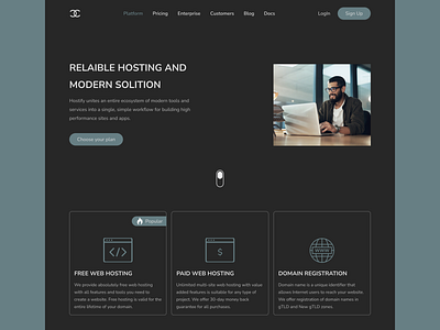 Hosting Website Concept design designer looking for job ui ui design ux design uxdesign