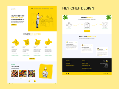 HEYCHEF landing page design branding design designer illustration looking for job ui ui design ux design uxdesign