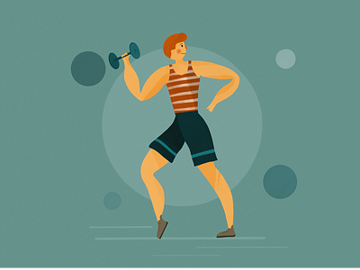 Gym Guy Character Illustration character gym gym guy illustration muscle showing off sport