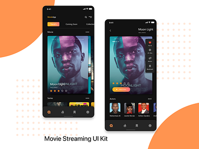 Movie Streaming UI Kit app design appdesign interface design ios ios design ui uikit uiux ux uxdesign