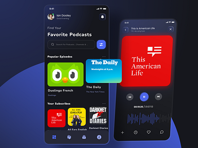Podcast app Concept app app design apple application concept humanguidline ios player podcast podcastplayer streaming ui uikit ux