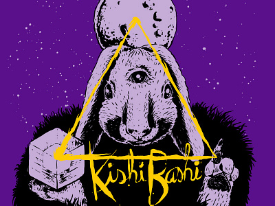 KISHI BASHI "Once Upon a Lucid Dream (in Afrikaans)" SHIRT cube design illuminati illustration kishi bashi moon rabbit shirt third eye