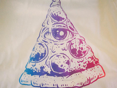 SATISFACTORY PRINTING athens ga eye illuminati pizza printing shirt