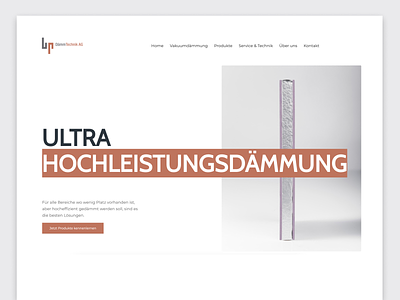 Redesign Hero Part for vakuumdaemmung.ch (anno 2022) clean minimal webdesign