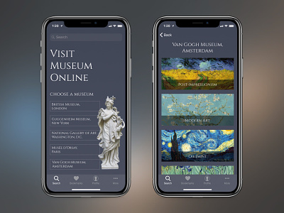 Visit Museum Online app art design exhibition museum painting sculpture ui
