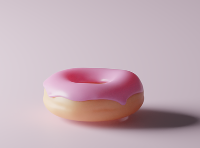 Donut 3d model. Minimalism design donut food app illustration minimalism