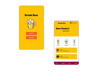 Drunk Bear Show colorful delivery app drink delivery app figma illustration phone app ui ui design