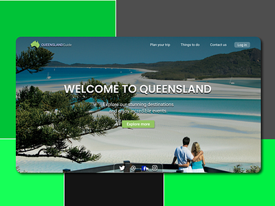 Hero Section Website - QueenslandGuide australia australia website branding design hero section queensland tourism tours travel travel agency webdesign website website design