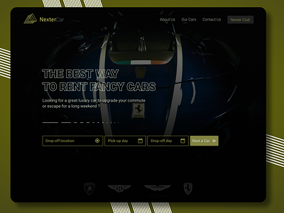 Hero Section - Nexter Rental car brand design branding car car website design hero section rent car webdesign website website car website design