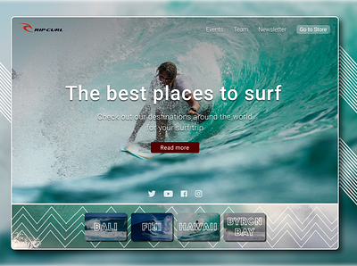 Rip Curl Surf Blog - Hero Section blog blog design hero section surf web site surfing web design website website design