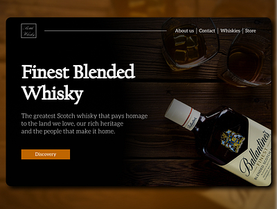 Whisky hero header. blog brand design branding design header hero header hero section online ui ui design web design webdesign website whisky