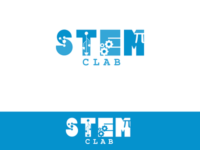 STEM CLAB app blue bussines clab company logo design engineering icon logo mathematica new smart steam stem technology web