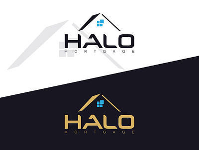 HALO mortgage adobe illustrator black blue building bussines company logo design gold graphic design halo home it logo modern mortagage web windows
